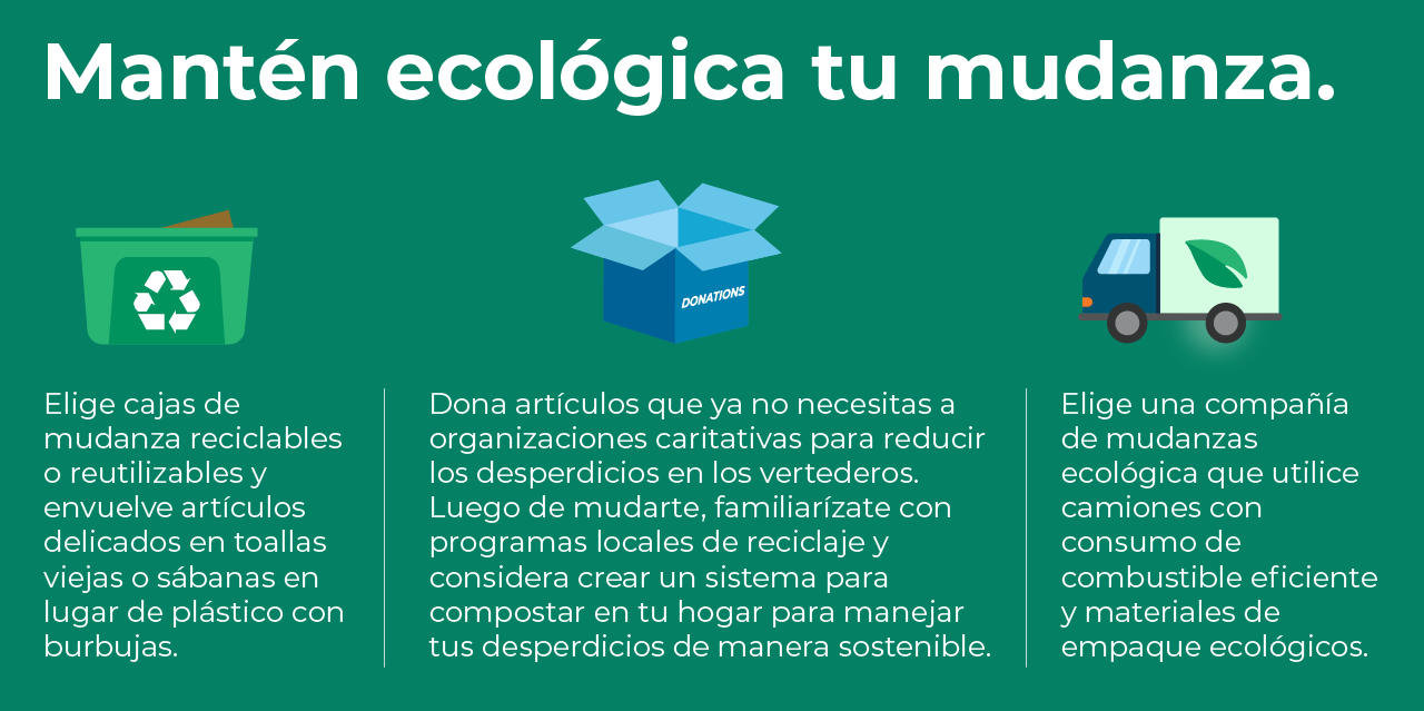 Graphic explaining how to keep your move eco-friendly