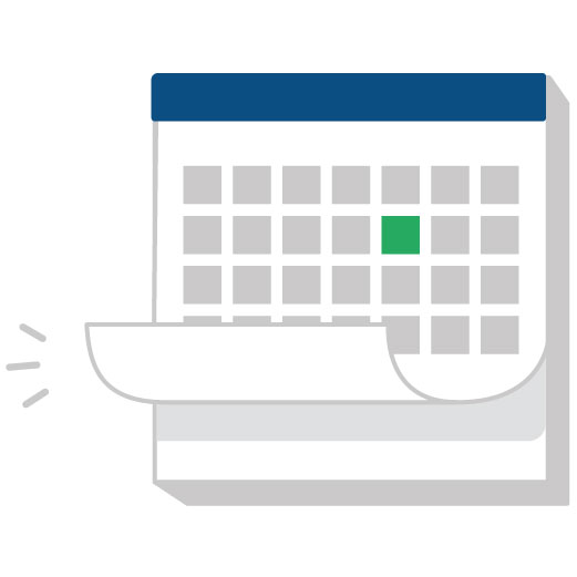 Illustration of a calendar with a date set