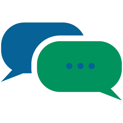 Illustration of communication bubble icons